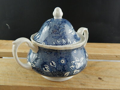 VINTAGE ZUCCHERIERA POTTERY SEMI PORCELLANA INGLESE GRINDLEY ROYAL TUDOR VELVET
