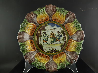 ANTICO PIATTO PARATA CERAMICA POLICROMO ALBISOLA GIUSEPPE MAZZOTTI PRIMO 900
