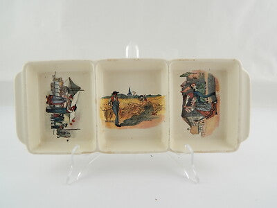 ANTICO VASSOIO SCOMPARTI CERAMICA MAIOLICA SARREGUEMINES OBERNAI XIX SECOLO