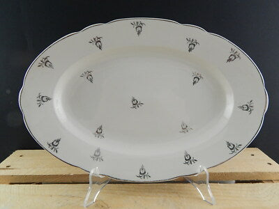 ANTICO ART DECO PIATTO OVALE PORCELLANA ARGENTO VERBANO LAVENO 1935 ANDLOVITZ