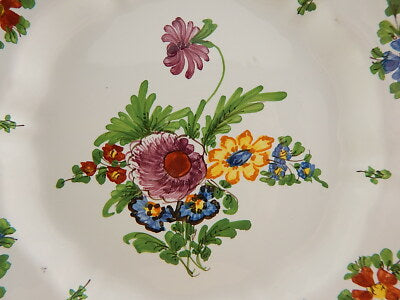 ANTICO 1946 PIATTO PIANO CERAMICA IMOLA TECNICA E DECORO SETTECENTO ITALIANO #9