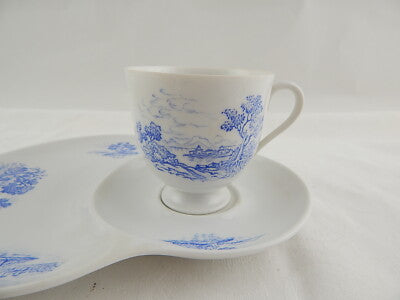 VINTAGE TEA CUP TENNIS SAUCER FURSTENBERG GERMANY TAZZA TE' E PIATTO PORCELLANA