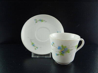 SUPERBO PREZIOSO GINORI SERVIZIO CAFFE' DA 4 PORCELLANA FINE 1800 DECORO A MANO