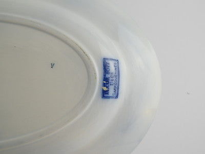 ANTICO VASSOIO OVALE CERAMICA PORCELLANA SARREGUEMINES U & C DECOR 8077 1850