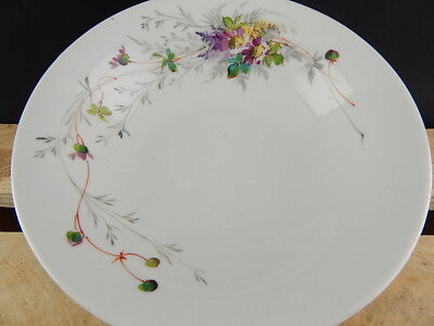 ANTICA ALZATA FRUTTIERA PORCELLANA GINORI METÀ 1800 DIPINTA MANO FIORI DI CAMPO