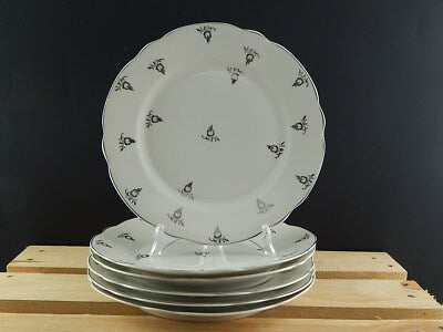 ANTICO DECO SERVIZIO 6 PIATTI PORCELLANA ARGENTO VERBANO LAVENO 1935 ANDLOVITZ