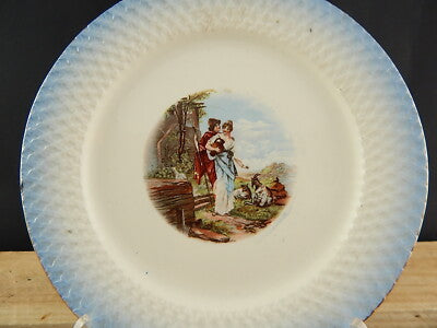 ANTICO PIATTO CERAMICA LAVENO VERBANUM STONE FINE 800 COLLEZIONE PASTORALE #4418