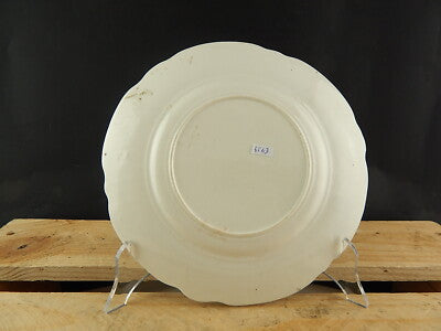 ANTICO PIATTO RISORGIMENTO CERAMICA GIULIO RICHARD 1800 BARBOTINE MAGENTA