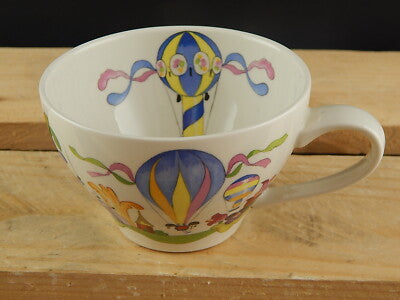 VINTAGE PORCELLANA VILLEROY&BOCH TAZZA DISEGNO MONGOLFIERA