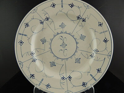 ANTICO MUSEALE FRANCESE VASSOIO PIATTO CM 33 CERAMICA SARREGUEMINES BLUE FLUTED