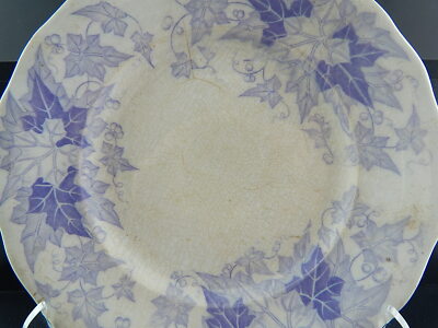 ANTICO PIATTO CERAMICA SARREGUEMINES U&C BRYONIA VIOLA FINE 1800 ART NOUVEAU 938