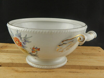 ANTICO CENTROTAVOLA FRUTTIERA PORCELLANA FREIBERG BAVARIA BOUQUET FIORI ESTIVI