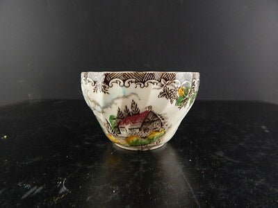 ANTICA ZUCCHERIERA CIOTOLA CERAMICA MYOTT STAFFORDSHIRE ENGLAND STAMPA MANO