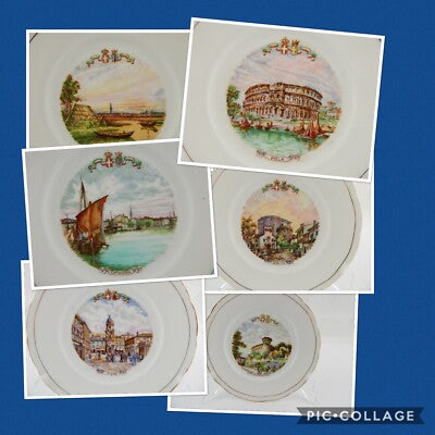 ANTICO PIATTO PORCELLANA GINORI CITTA' REDENTE GRADO 1919 STEMMA REGNO SABAUDO