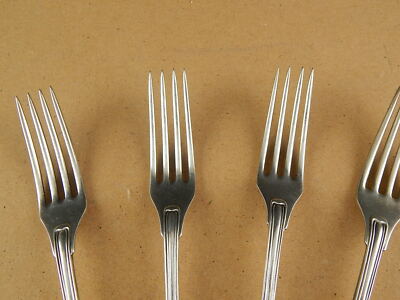 ANTICHE 4 FORCHETTE DESSERT BAGNO ARGENTO CALDERONI MODELLO MAURIZIANO