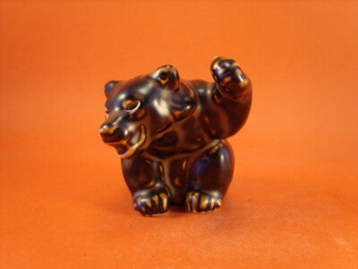 STATUINA PORCELLANA ROYAL COPENHAGEN STONEWARE "Cucciolo Orso Bruno" 21433 ORIGI