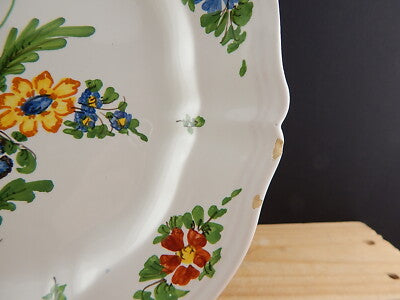 ANTICO 1946 PIATTO PIANO CERAMICA IMOLA TECNICA E DECORO SETTECENTO ITALIANO #9