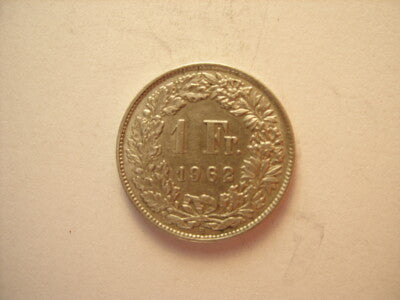 1 FRANCO CONFEDERATIO HELVETICA ARGENTO 1962