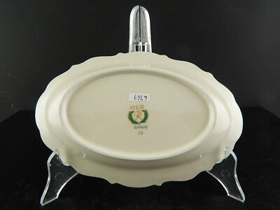 ROCAILLE VEB REICHENBACH PIATTO OVALE VASSOIO RAVIERA PORCELLANA BIANCO ORO