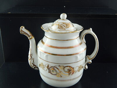 ANTICO PREZIOSO SERVIZIO CAFFÈ PORCELLANA BIANCA ORO IMPERO VECCHIO PARIGI 800