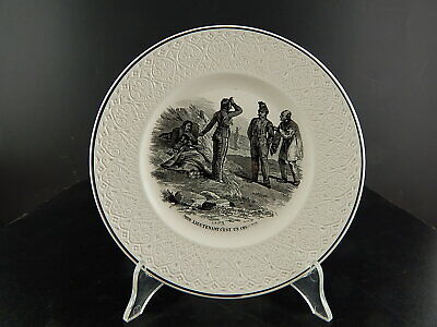 ANTICO COLLEZIONE PIATTO PARLANTE MILITARE CERAMICA FRANCESE 1800 #6776