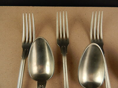 SET 3 FORCHETTE 3 CUCCHIAI ANTICHI ALPACCA ARGENTONE BERENDORF MILANO FINE 800