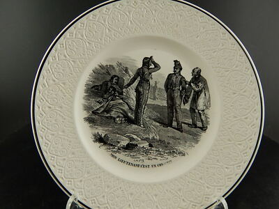 ANTICO COLLEZIONE PIATTO PARLANTE MILITARE CERAMICA FRANCESE 1800 #6776