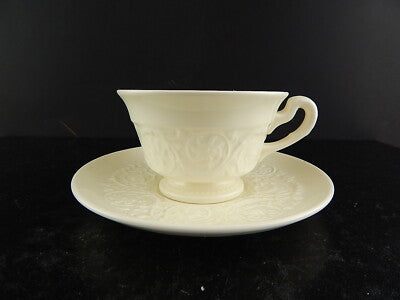 ANTICA TAZZA TÈ E PIATTO CERAMICA WEDGWOOD ETRURIA BARLASTON PATRICIAN DIFETTO #