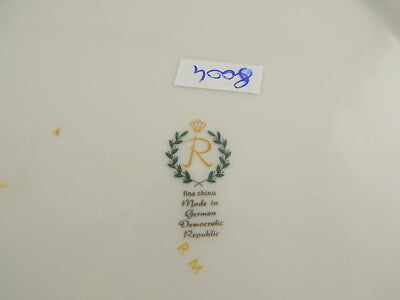 PREZIOSO ROCAILLE PORCELLANA VEB REICHENBACH PIATTO TORTA VASSOIO CON LE MORE