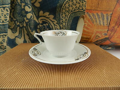 ANTICO PREZIOSO SET CAFFE’ PORCELLANA BIANCA ORO SCHUMANN 1920 BAVARIA LIBERTY #