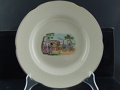 ANTICO RARO PIATTO SEMI PORCELLANA INGLESE OLD BRIDGE EARTHENWARE COLLEZIONE 268