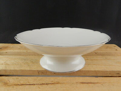 ANTICA ART DECO VERBANO LAVENO ALZATA CENTROTAVOLA PORCELLANA DECORO ARGENTO