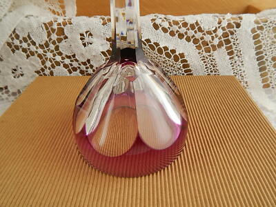 BICCHIERE CALICE CRISTALLO OSRAM COLORATO SFACCETTATO PORPORA VAL SAINT LAMBERT