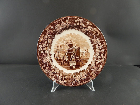 ANTICO PIATTO SEMI PORCELLANA RICHARD MILANO DECORO FERRARA META' 800 #9991