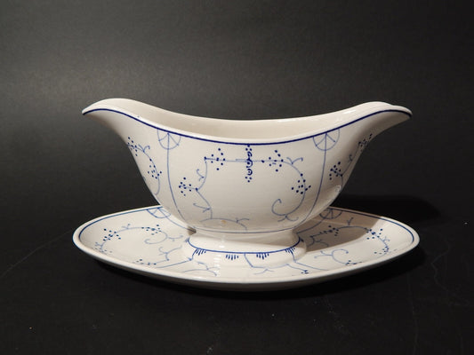 ANTICA '800 ZUPPIERA SALSIERA PORCELLANA VILLEROY&BOCH DRESDEN BLUE FLUTED