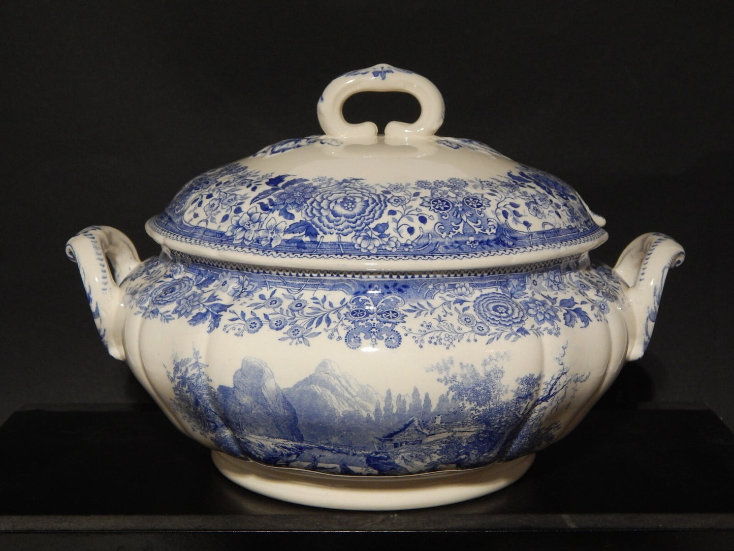 VINTAGE ZUPPIERA CENTROTAVOLA PORCELLANA VILLEROY&BOCH METTLACH SAAR BURGENLAND