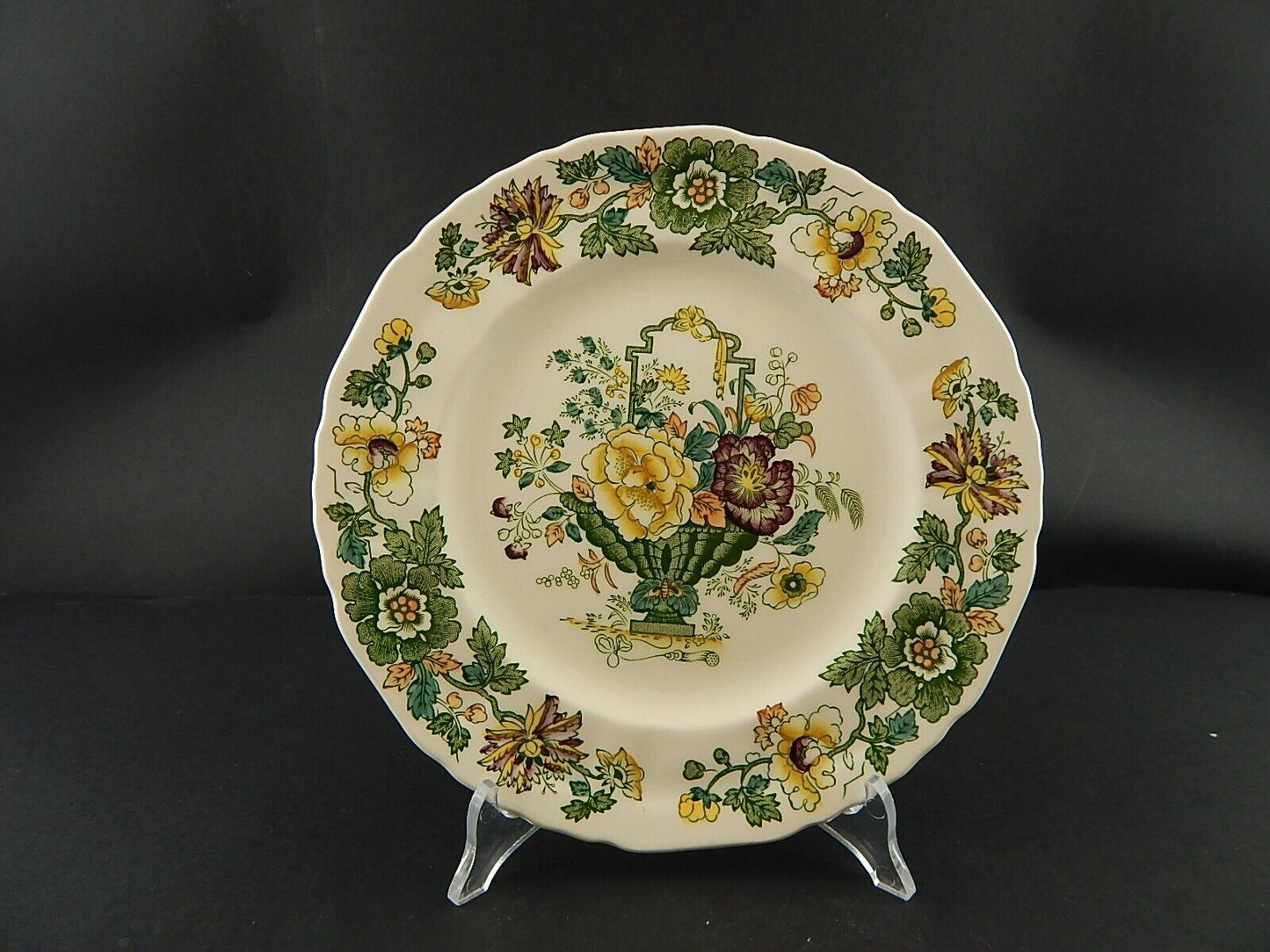 ANTICO RARO PIATTO CM 22,5 CERAMICA INGLESE MASON’S DECORO MANO STRATHMORE