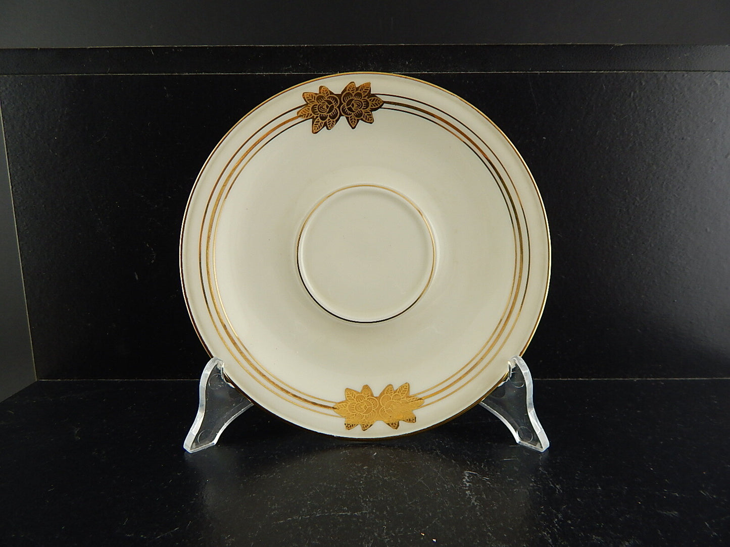 ANTICA TAZZA DA TÈ ART DECO PORCELLANA AVORIO ROSE ORO BAVARIA OSCAR SCHALLER