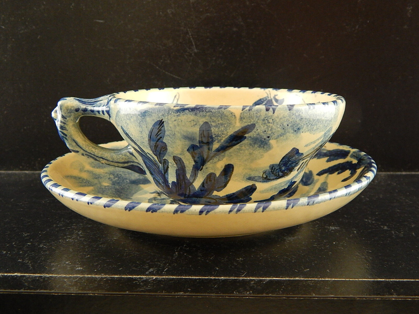 ANTICA TAZZA DA TE' CERAMICA ALBISOLA HANDMADE MADE ITALY DIPINTA A MANO #4