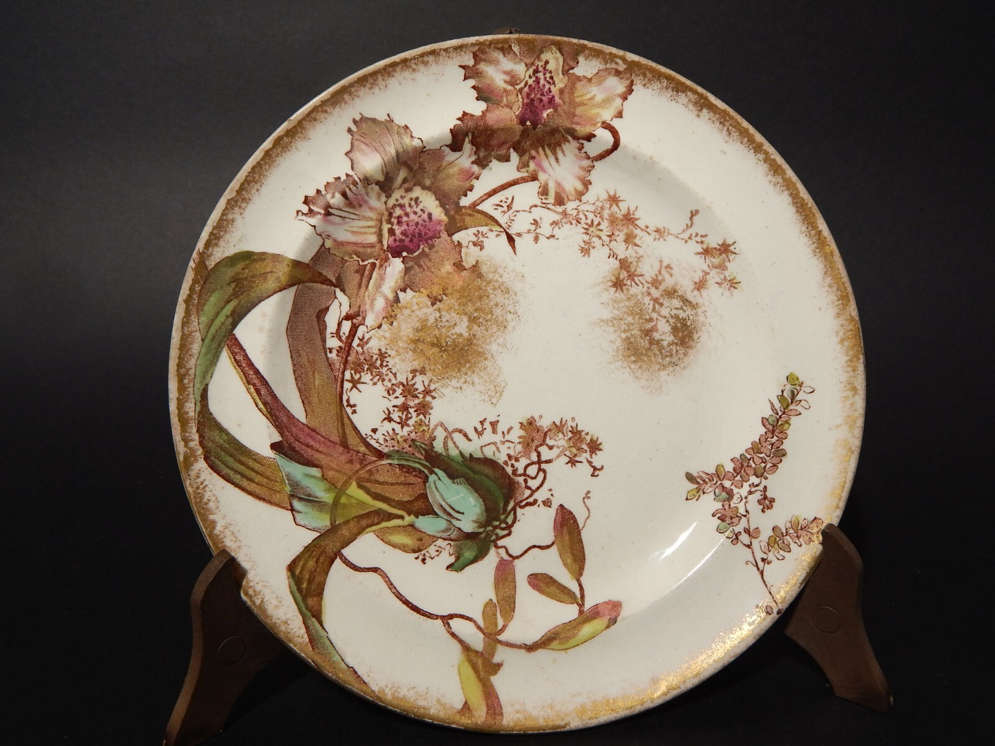 ANTICO ART NOUVEAU PIATTO CERAMICA ALEXANDRIA HOLLINSHEAD&KIRKHAM TUNSTALL X285