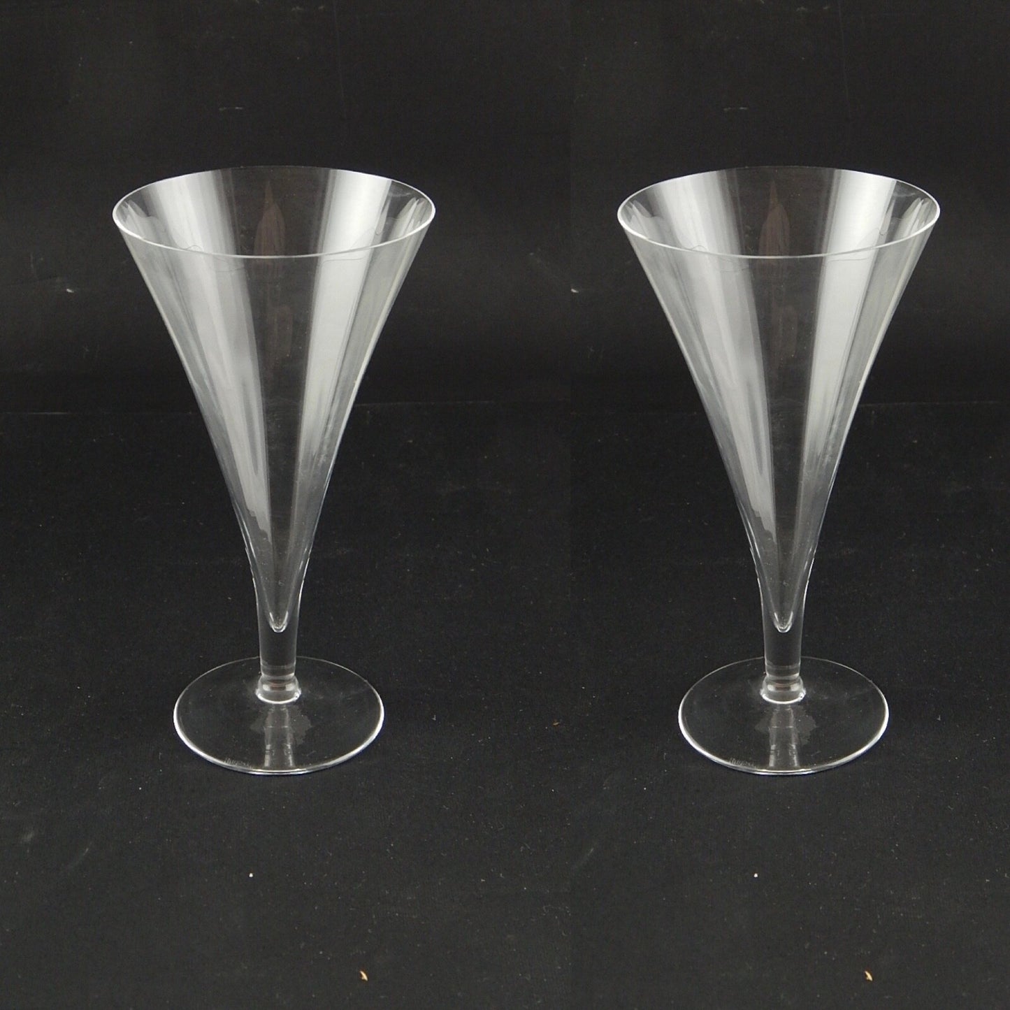 ART DECO ELEGANTE PREZIOSA COPPIA CALICI CRISTALLO ROGASKA MODELLO LUNA