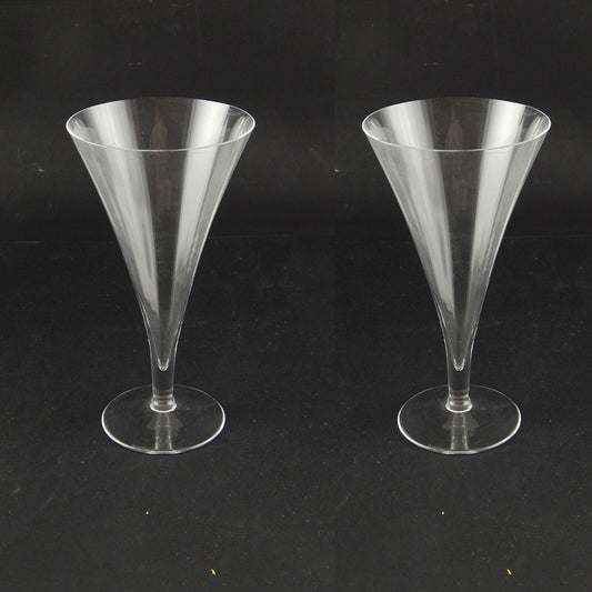 ART DECO ELEGANTE PREZIOSA COPPIA CALICI CRISTALLO ROGASKA MODELLO LUNA