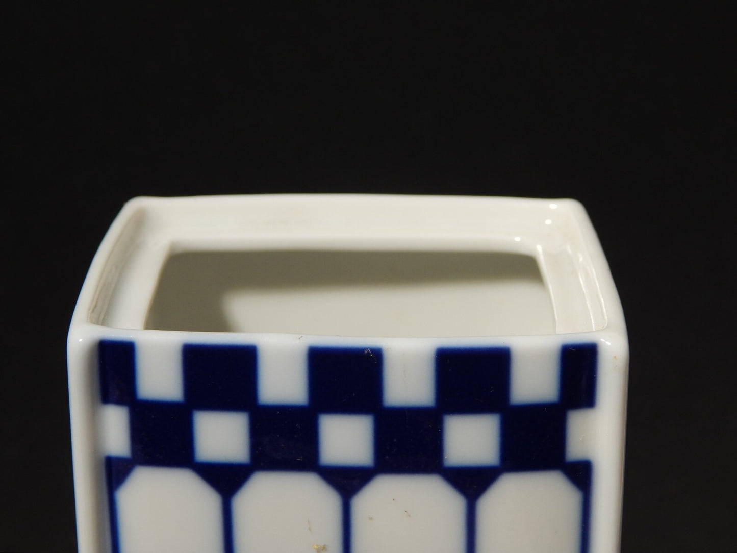ANTICO ART DECO VASO BARATTOLO TE' PORCELLANA BIANCO BLU COBALTO ROYAL TETTAU