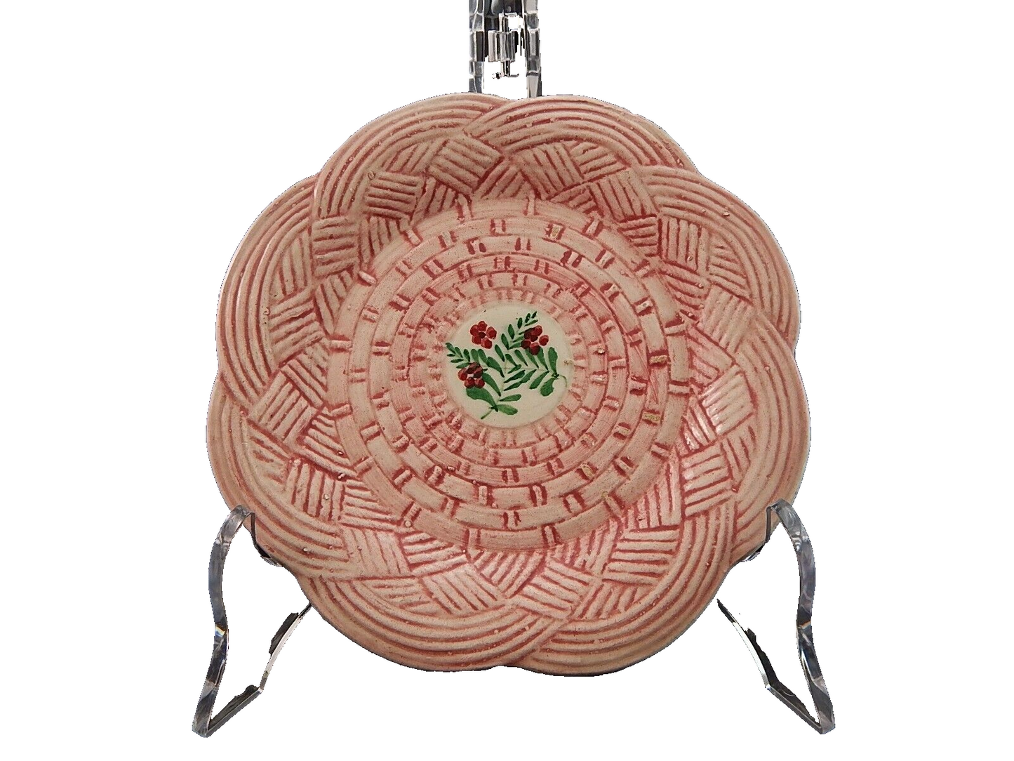 ANTICO RARO PIATTO CERAMICA MANIFATTURA SARREGUEMINES FATTO E DECORATO A MANO