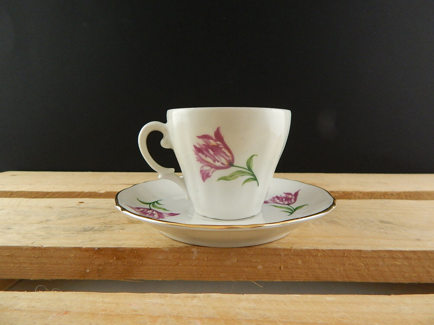 VINTAGE PREZIOSA PORCELLANA TAZZINA CAFFÈ E PIATTINO RICHARD GINORI