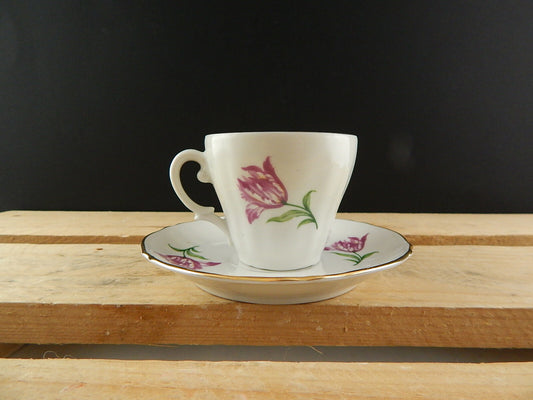 VINTAGE PREZIOSA PORCELLANA TAZZINA CAFFÈ E PIATTINO RICHARD GINORI