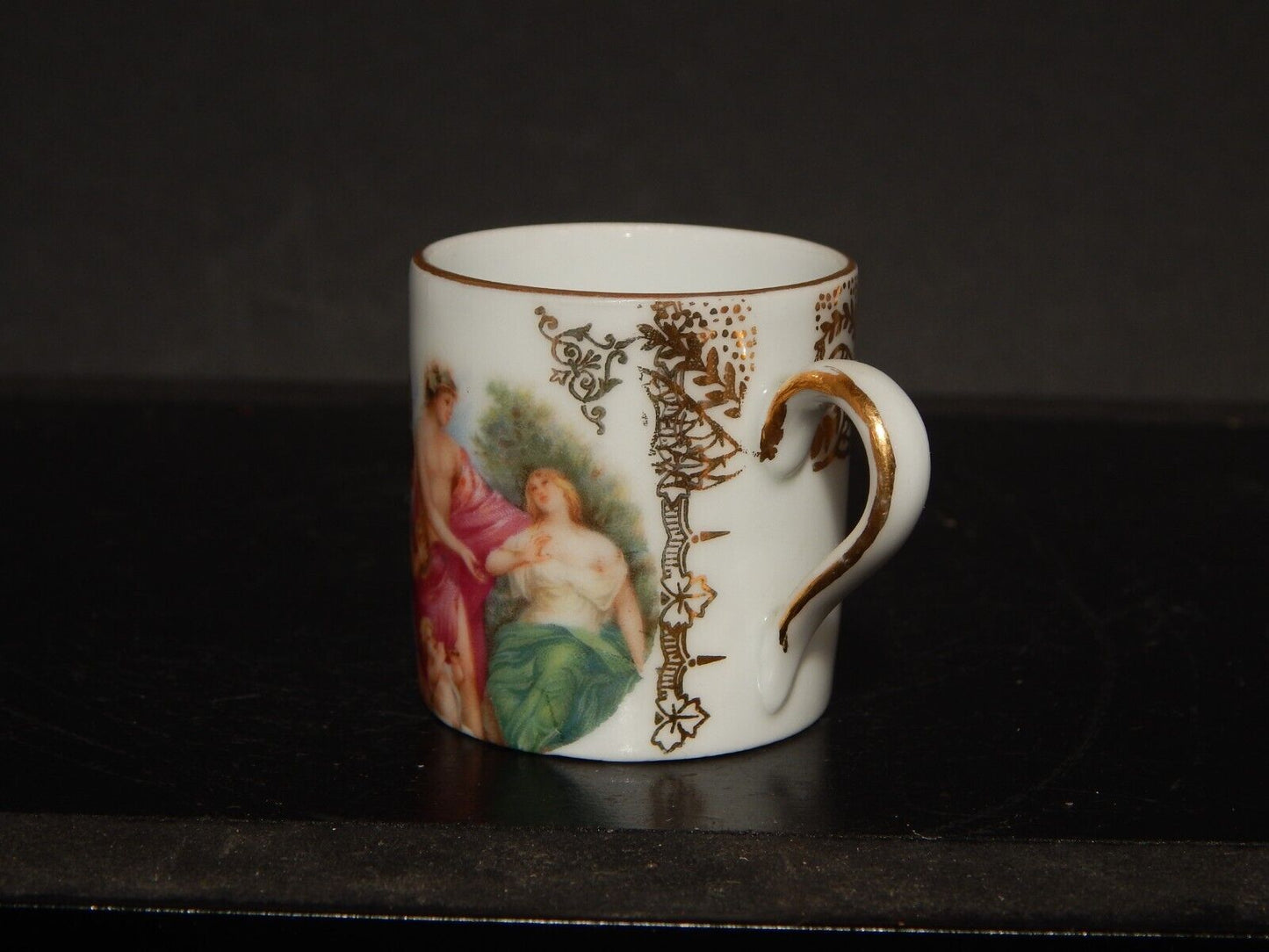 ANTICA TAZZINA MINIATURA PORCELLANA IMPERO MARCHIO VIENNA NUMERATA COLLEZIONE #