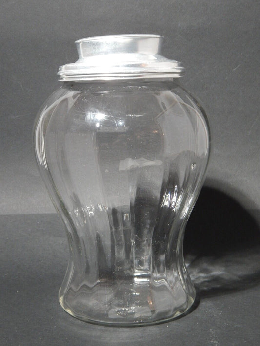 ANTICO VASO E COPERCHIO ALBARELLO VETRO SOFFIATO ALTARE PASTICCERIA DROGHERIA #