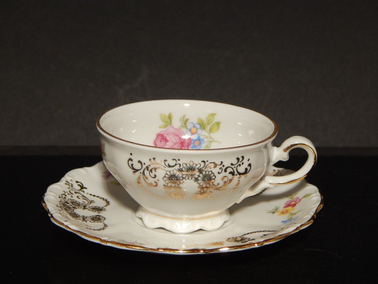 ANTICA TAZZINA CAFFE' PORCELLANA ARABESCHI ORO BAVARIA SELTMANN THERESIA