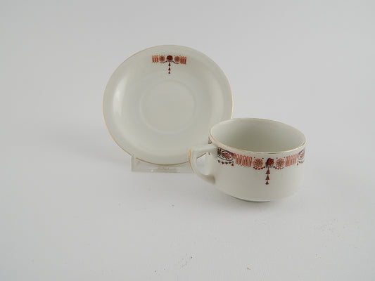 ANTICA TAZZINA E PIATTINO PORCELLANA CERAMICA RICHARD GINORI ART DECO PRIMO 900